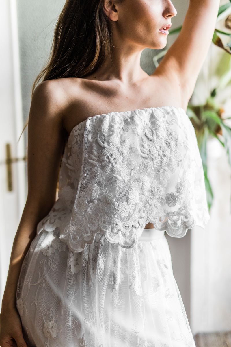 Rustykalna koronka suknia ślubna BOSO