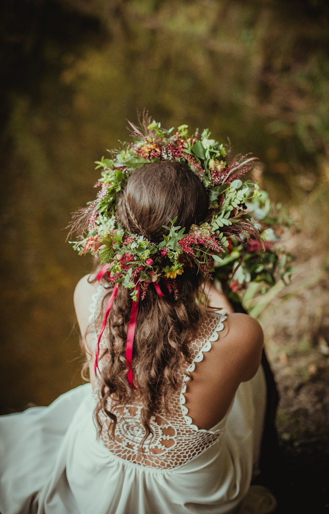 Wianek ślubny z żywych kwiatów BOSO
