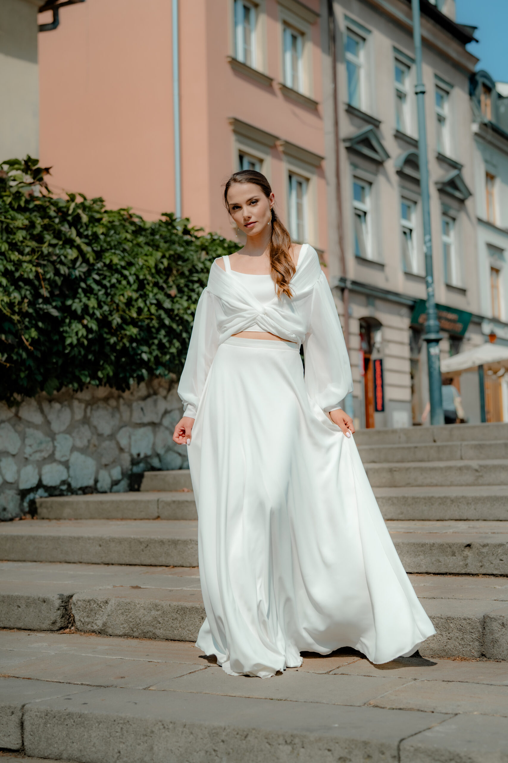 materiał na suknię ślubną – żorżeta